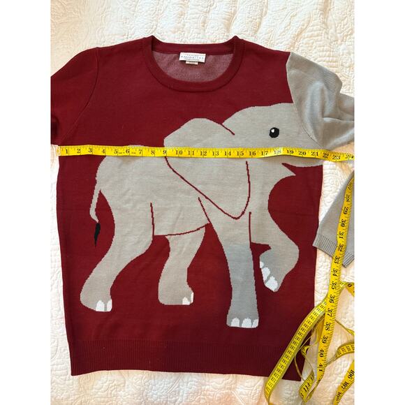 Crimson sweater with elephant trunk Women’s size L Alabama football whimsical - Picture 4 of 5